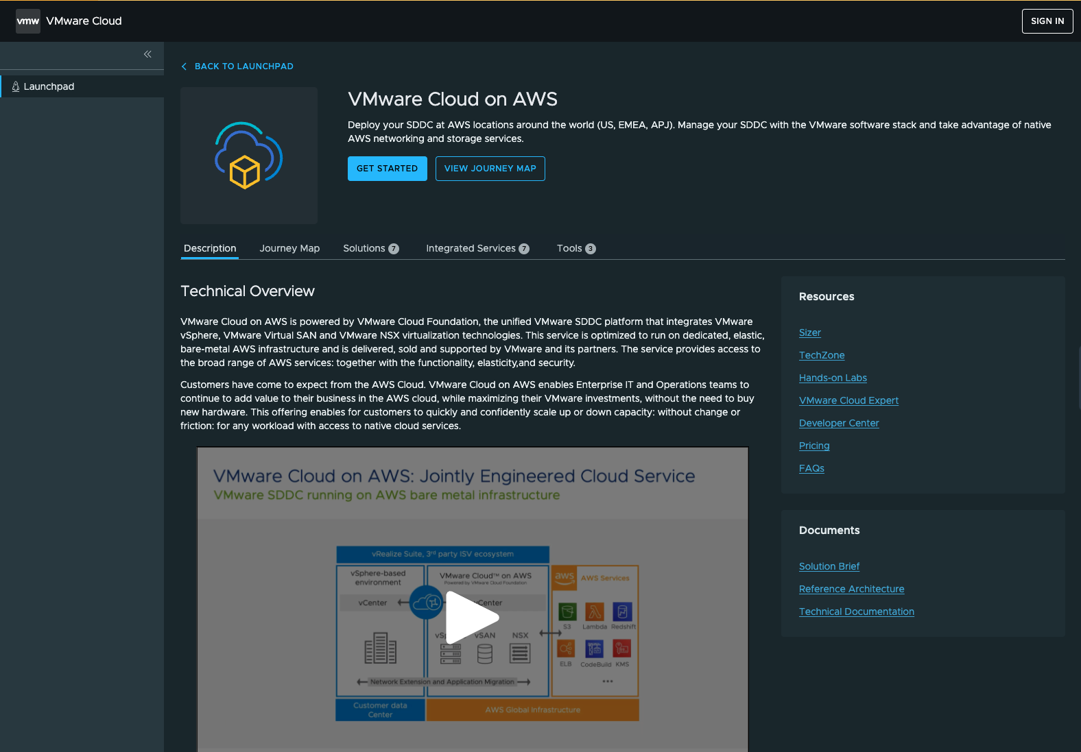 VMware Launchpad Screenshot
